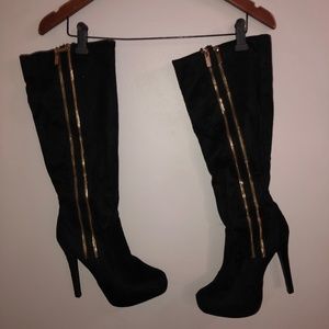 Black zipper boots